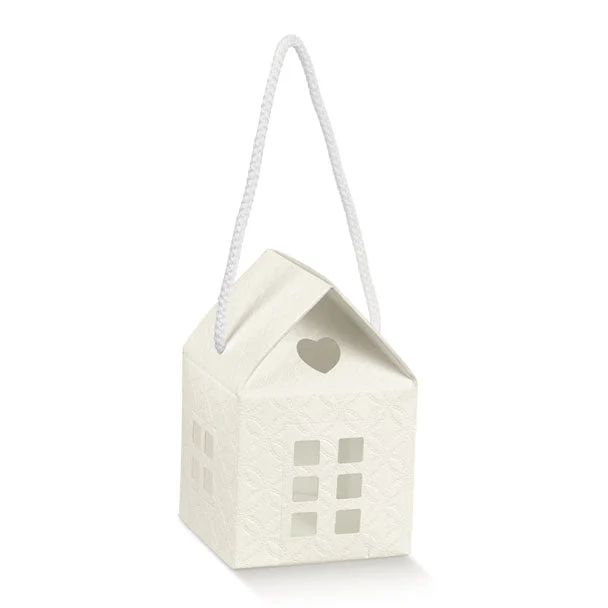 Scotton Casetta con Cordino 120 x 120 x 110 Mm Matelassè Bianco 10 Pz