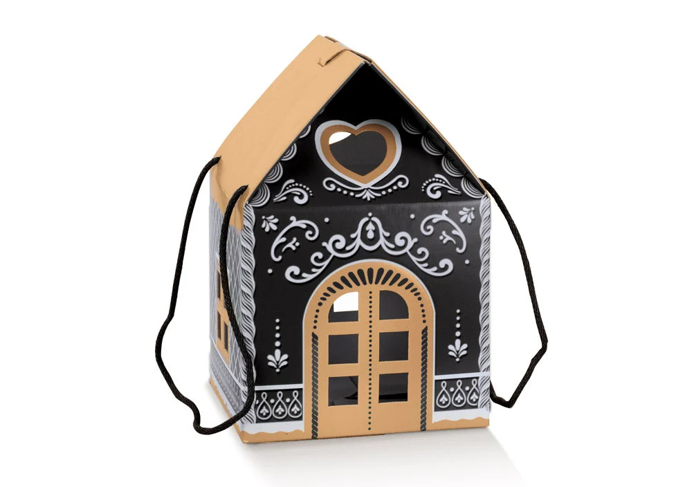 Scotton Casetta Natale con Cordino 200 x 200 x 180 Mm Black Little House