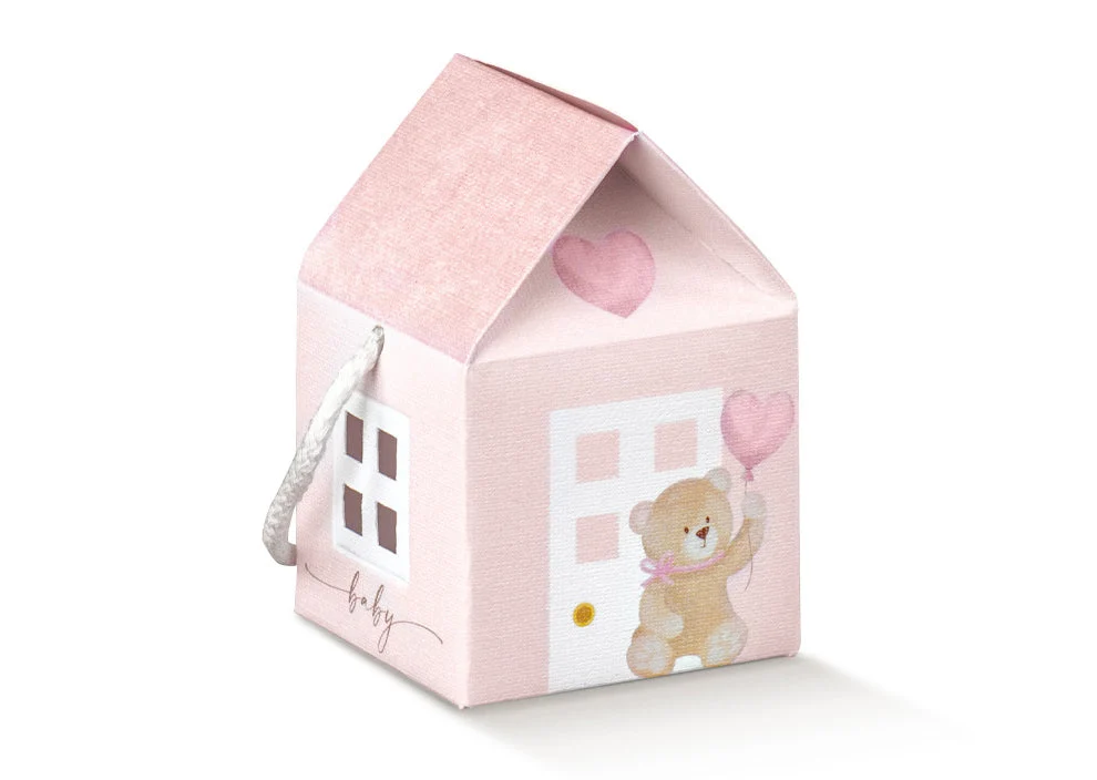 Scotton Casetta con Cordino Little Bear 55 x 55 x 50 Mm Rosa 10 Pz