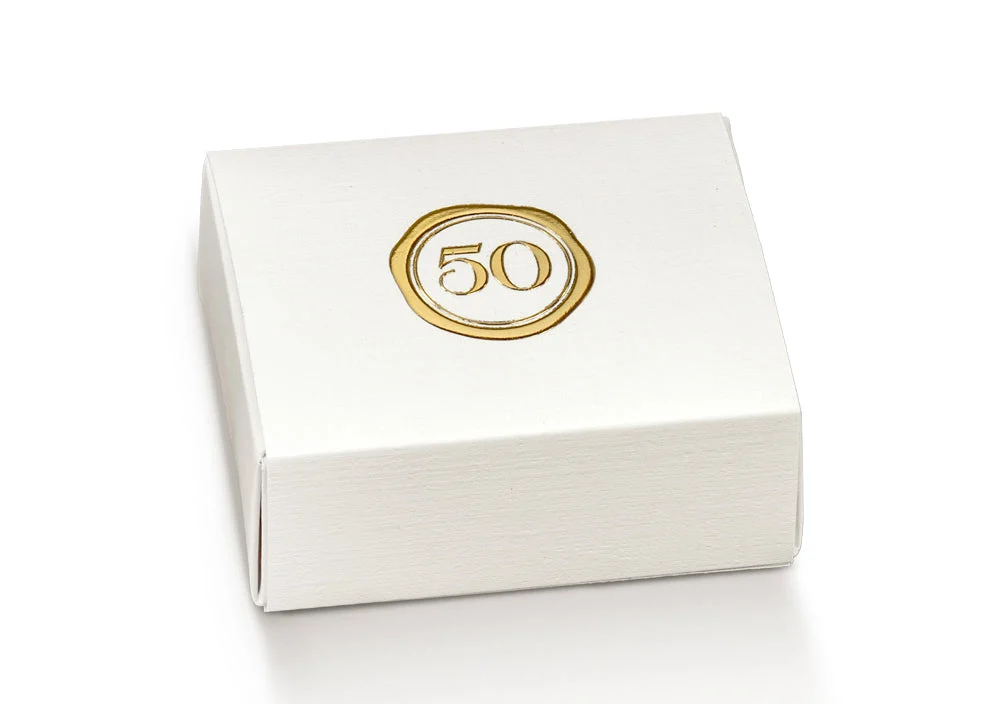 Scotton Cassetto Quadretto 50 ° Anniversario 60 x 50 x 30 Mm Bianco 10 Pz