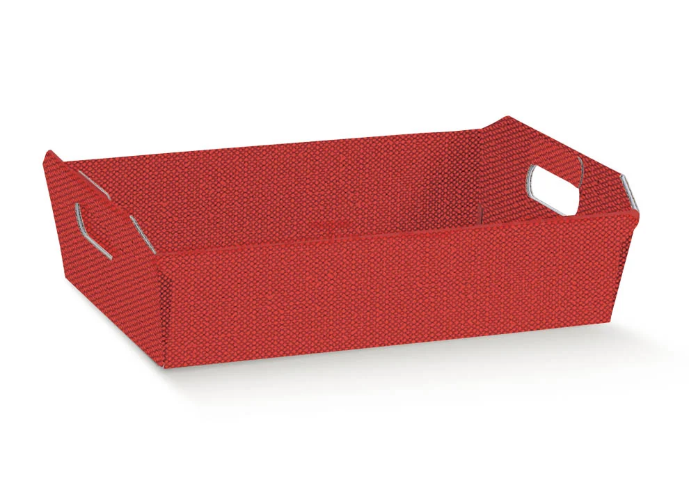 Scotton Cesto Natale Incollato 350 x 260 x 70 Mm Lino Rosso 1 Pz