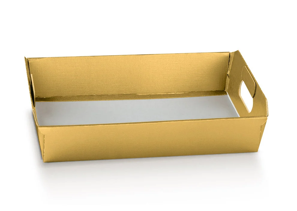 Scotton Cesto Natale Incollato 520 x 410 x 135 Mm Fibra Oro 1 Pz
