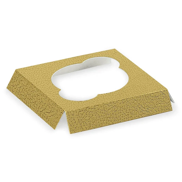 Scotton Fondo Rialzato Pelle 90 x 90 Mm con Foro Oro Bianco 10 Pz