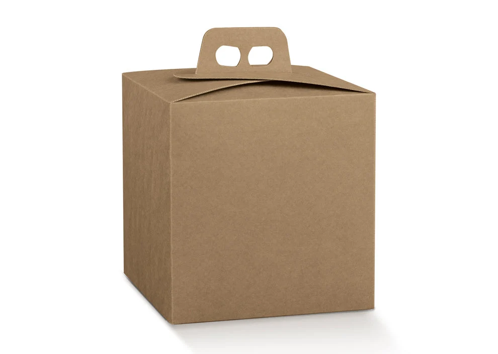 Scotton Quadrella Portapanettone Natale 210 x 210 x 220 Mm Avana 1 Pz