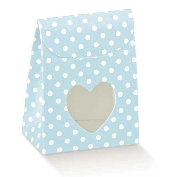 Scotton Saccheto con Finestra Cuore 60 x 35 x 80 Mm Azzurro 10 Pz