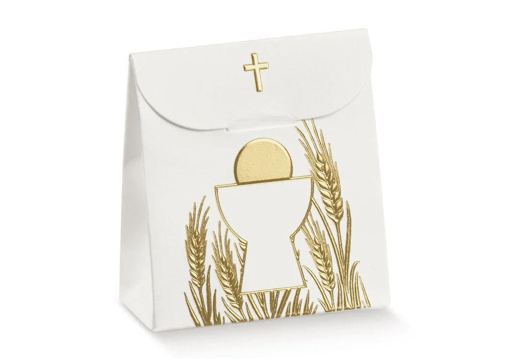 Scotton Sacchetto Croce 70 x 35 x 80 Mm Bianco ed Oro 10 Pz