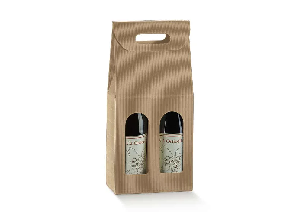 Scotton Scatola 2 Bottiglie 180 x 90 x 385 Mm Maniglia Finestre Avana 5 Pz