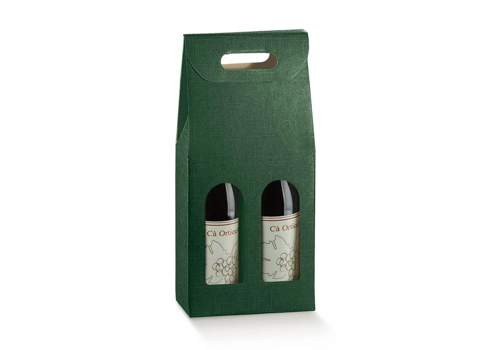 Scotton Scatola 2 Bottiglie 180 x 90 x 385 Mm Seta Verde 5 Pz
