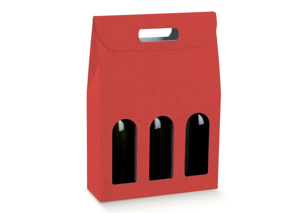 Scotton Scatola 3 Bottiglia 270 x 90 x 385 Mm Maniglia Finestra Lino Rosso 5 Pz