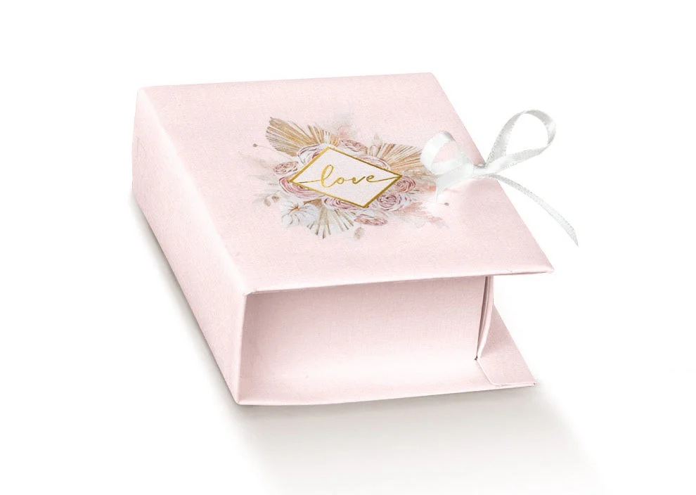 Scotton Scatola Book Pampas Love 70 x 60 x 30 Mm Rosa 10 Pz