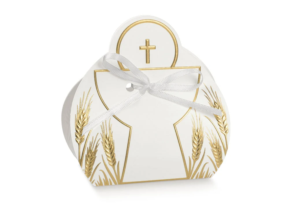 Scotton Scatola Calice Portaconfetti 65 x 40 x 95 Mm Bianco Oro 10 Pz