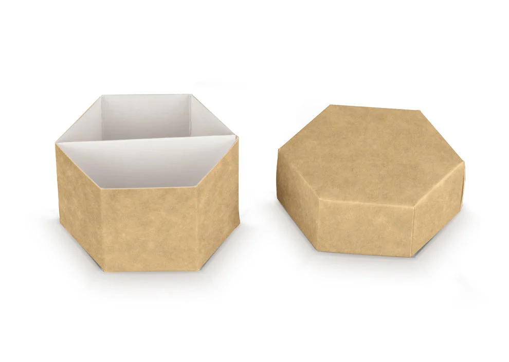Scotton Scatola Esagono con Divisorio 80 x 55 Mm Nature 10 Pz