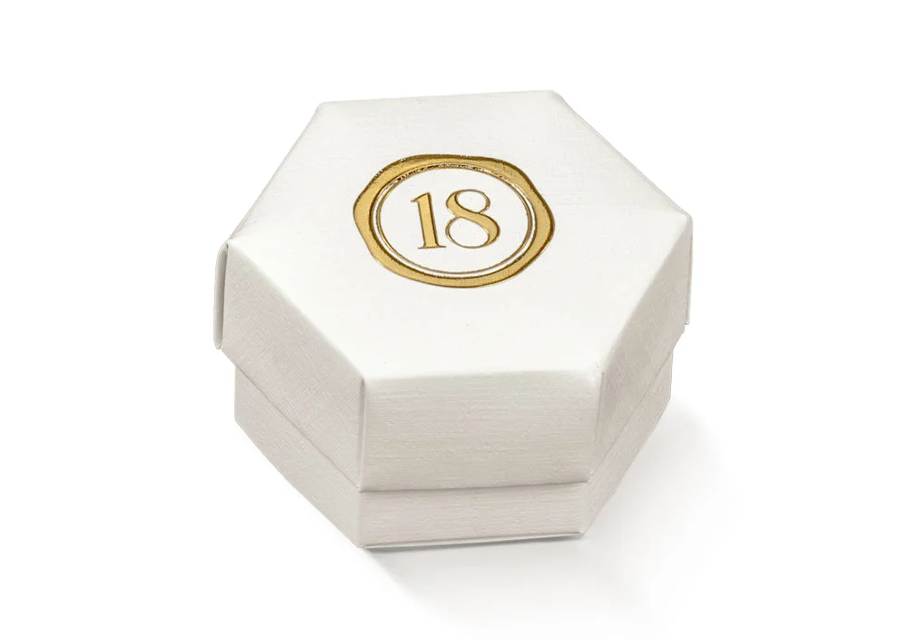 Scotton Scatola Esagono Fibra 18 ° Compleanno 60 x 40 Mm Bianco 10 Pz