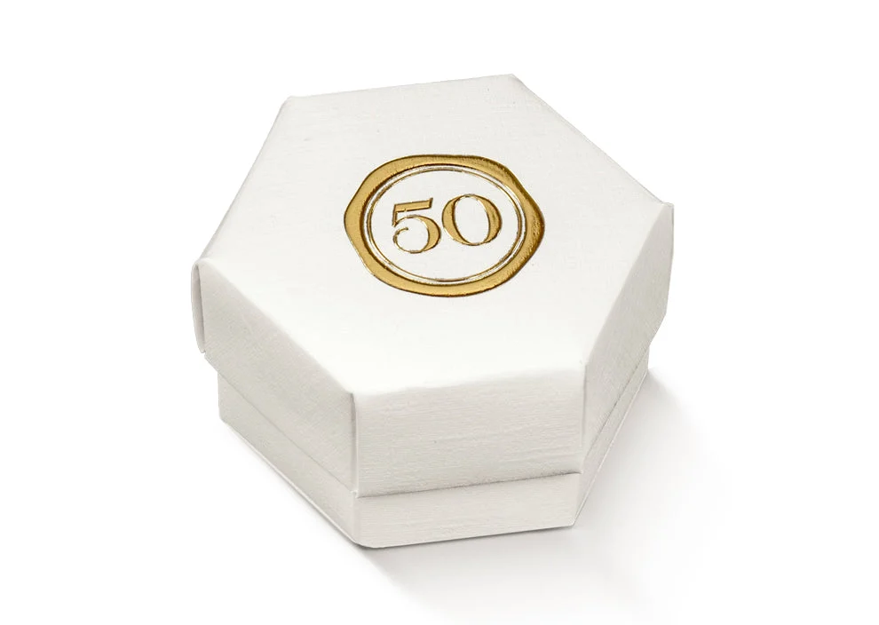 Scotton Scatola Esagono Fibra 50 ° Anniversario 60 x 40 Mm 10 Pz