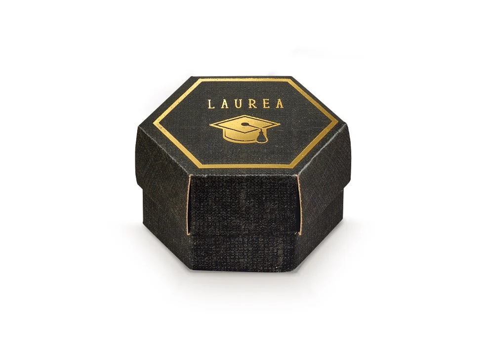 Scotton Scatola Esagono Graduation Seta Nero 60 x 40 Mm 10 Pz