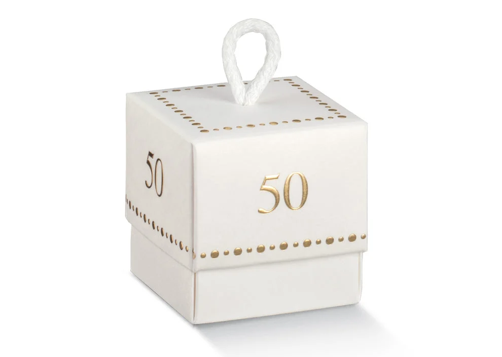 Scotton Scatola Fleur 50 ° Compleanno 50 x 50 x 50 Mm 10 Pz