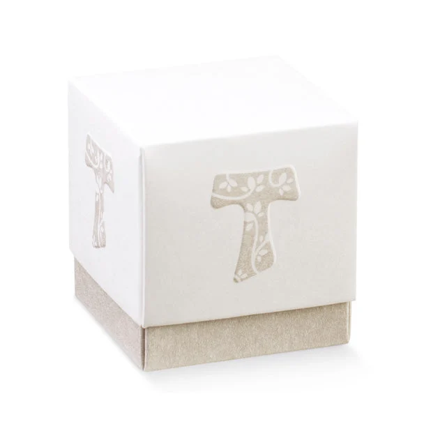 Scotton Scatola Fleur 70 x 70 X 70 Mm Tau Bianco e Tortora 10 Pz