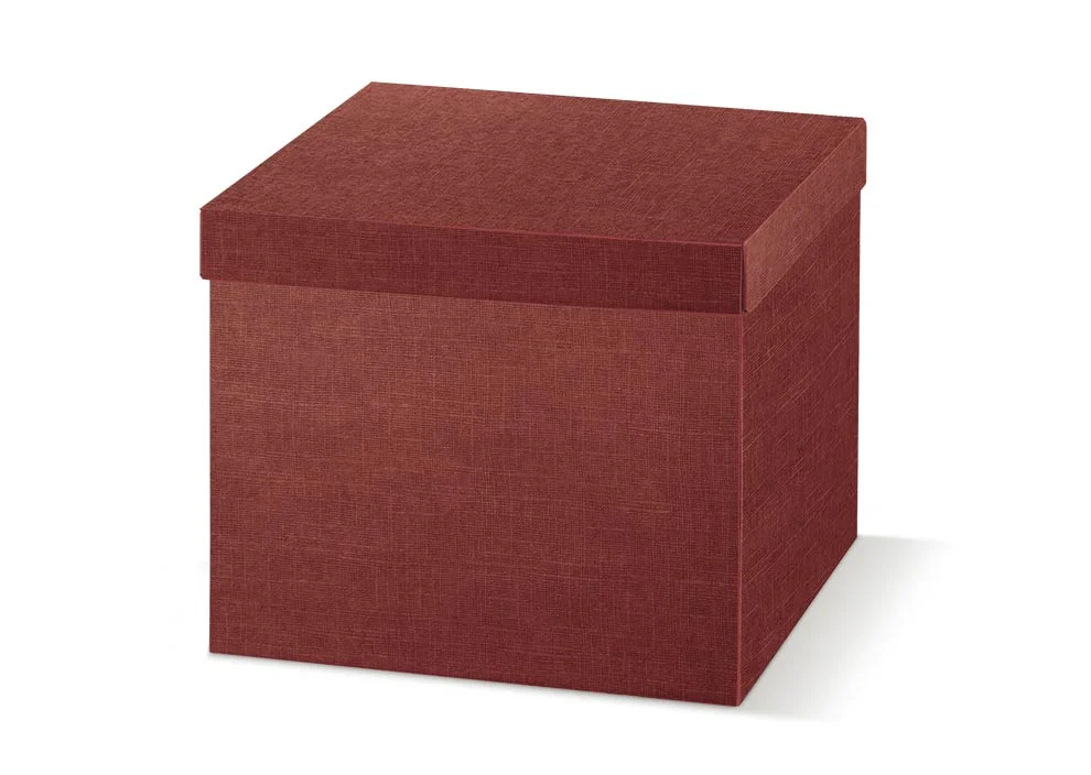 Scotton Scatola Fondo Coperchio 300 x 300 x 240 Seta Bordeaux 2 Pz