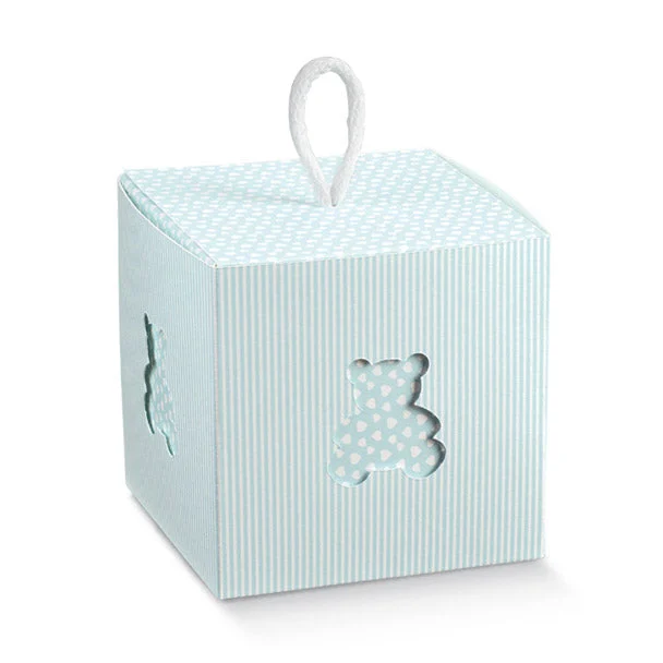 Scotton Scatola In Orsetto con Cordino 100 x 100 x 100 Mm Azzurro 10 Pz