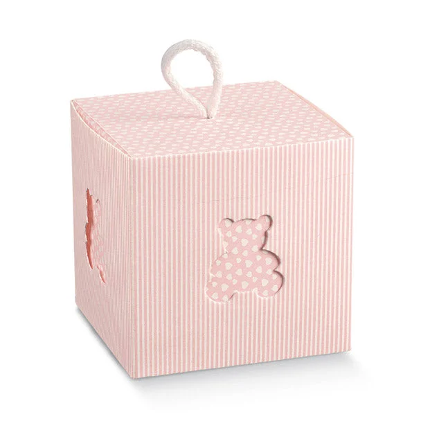 Scotton Scatola In Orsetto con Cordino 100 x 100 x 100 Mm Rosa 10 Pz