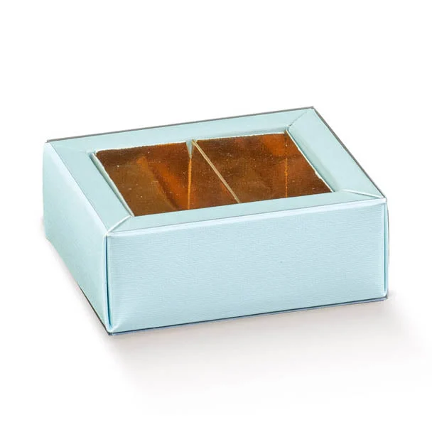 Scotton Scatola Quadretto 60 x 50 x 30 Mm Lino Azzurro 10 Pz