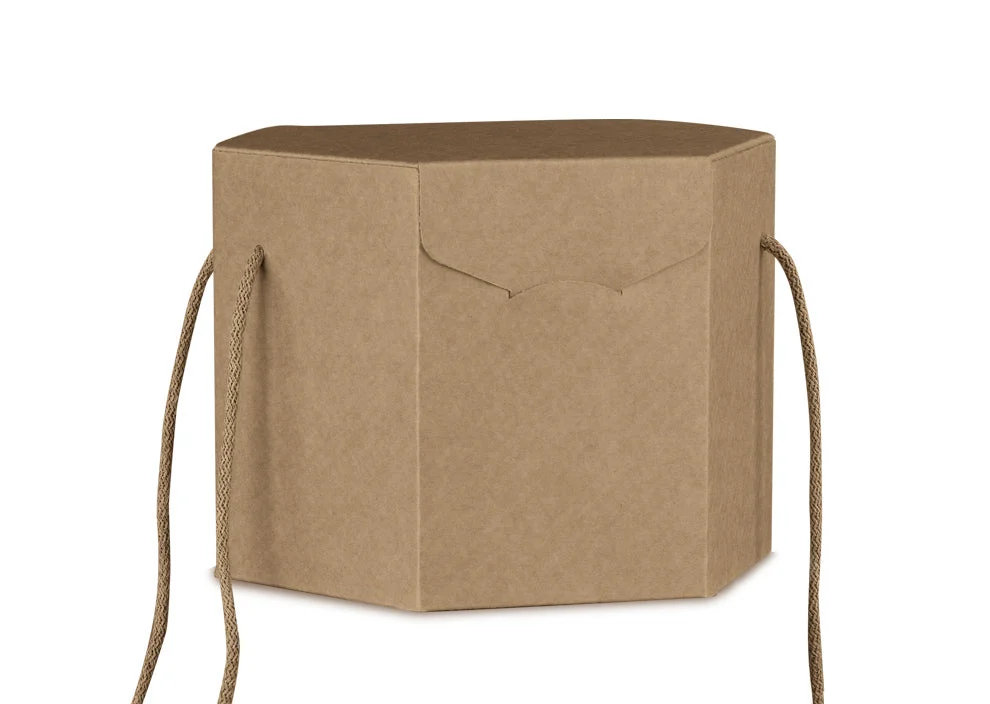 Scotton Scatola Natale Segreto Esagono 210 x 210 x 210 Mm con Cordini Avana