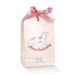 Scotton Scatola Tag 55 x 35 x 100 Mm Cavallino Rosa 10 Pz