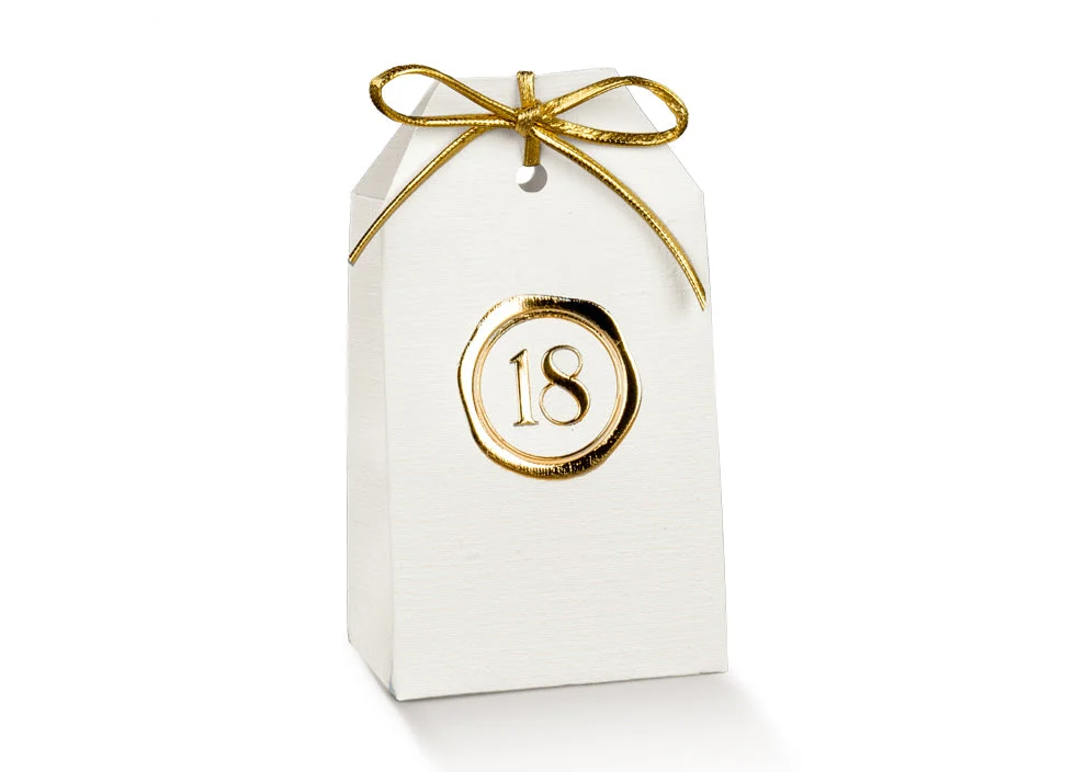 Scotton Scatola Tag Fibra 18 ° Compleanno 55 x 35 x 100 Mm Bianco 10 Pz