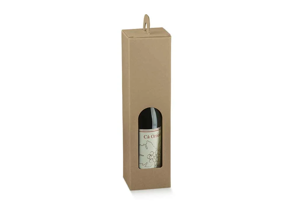 Scotton Scatola Valigia 1 Bottiglia con Finestra 90 x 90 x 340 Mm Avana 10 Pz