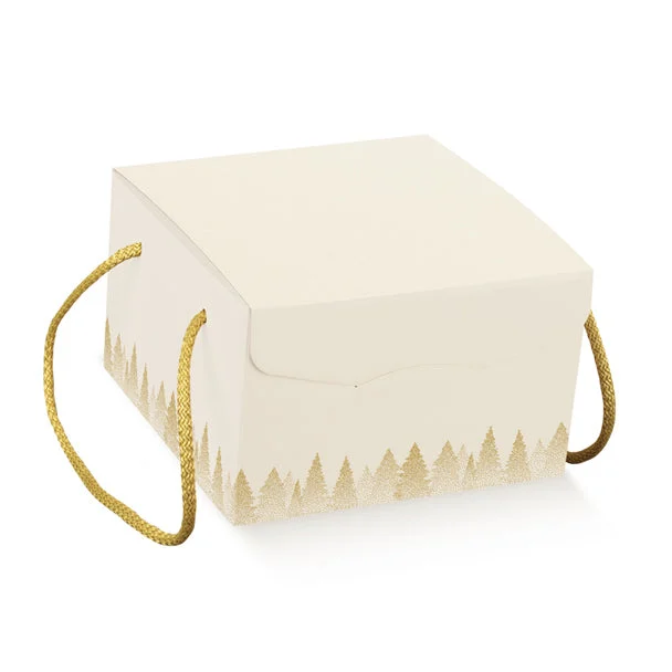 Scotton Segreto con Cordoncino Natale 245 x 245 x 180 Mm Bianco Oro