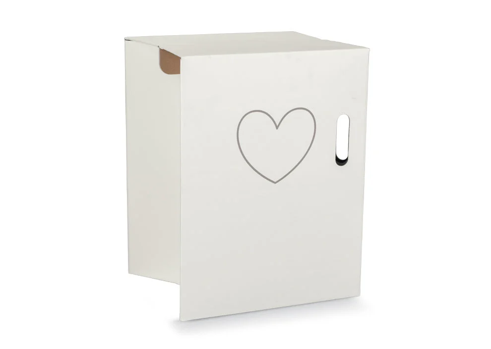 Scotton Sgabello Pieghevole 340 x 285 x 440 Mm con Cuore Cartone Bianco