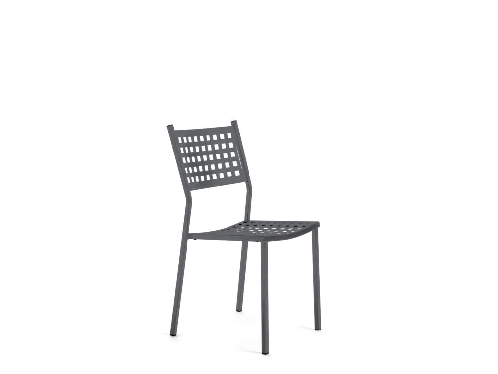 Vermobil Sedia Alice Metallo Grigio Antico Certificato CATAS