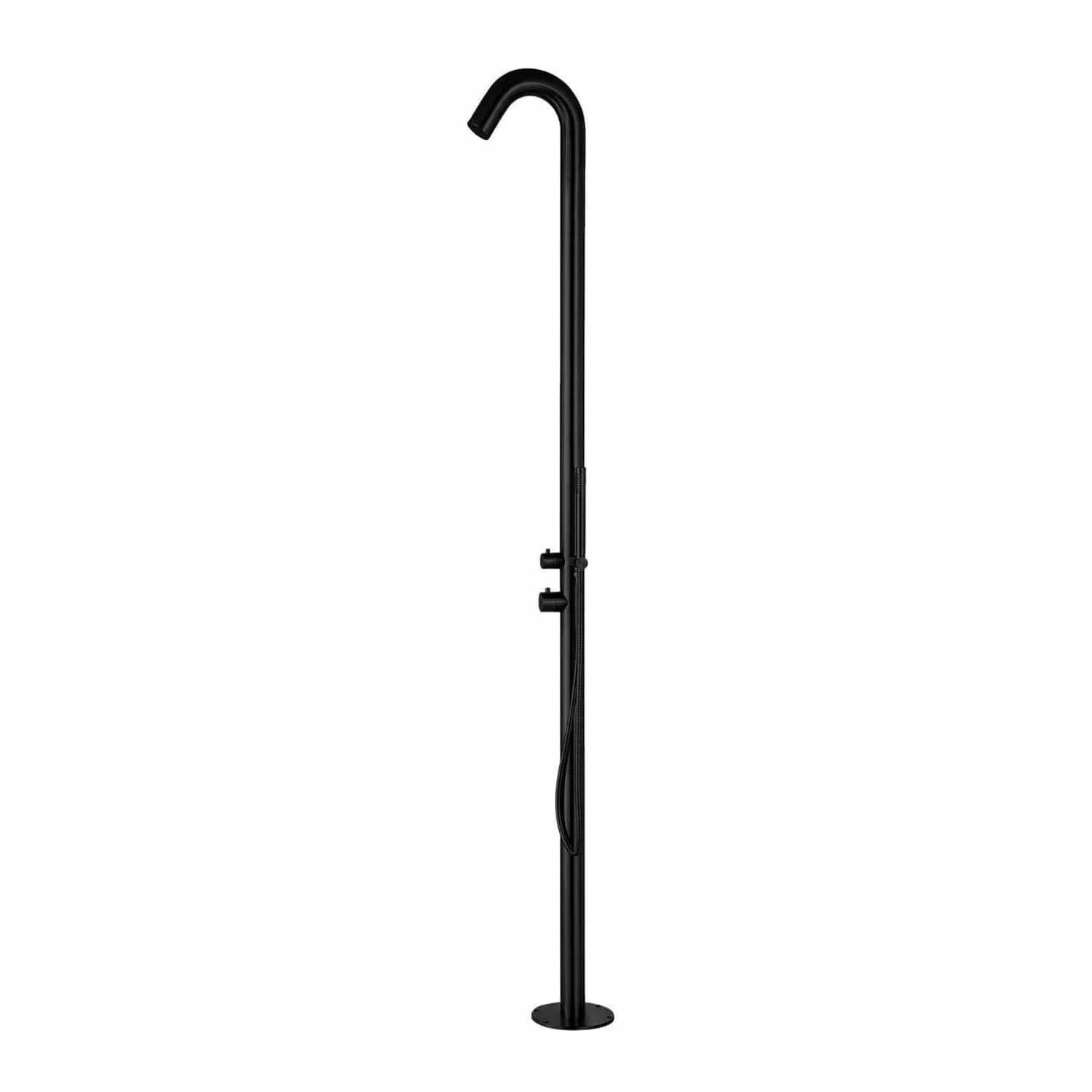 SINED Alghero Doccia Da Giardino In Acciaio Inox 316l Con Miscelatore e Doccetta Nero Satinato