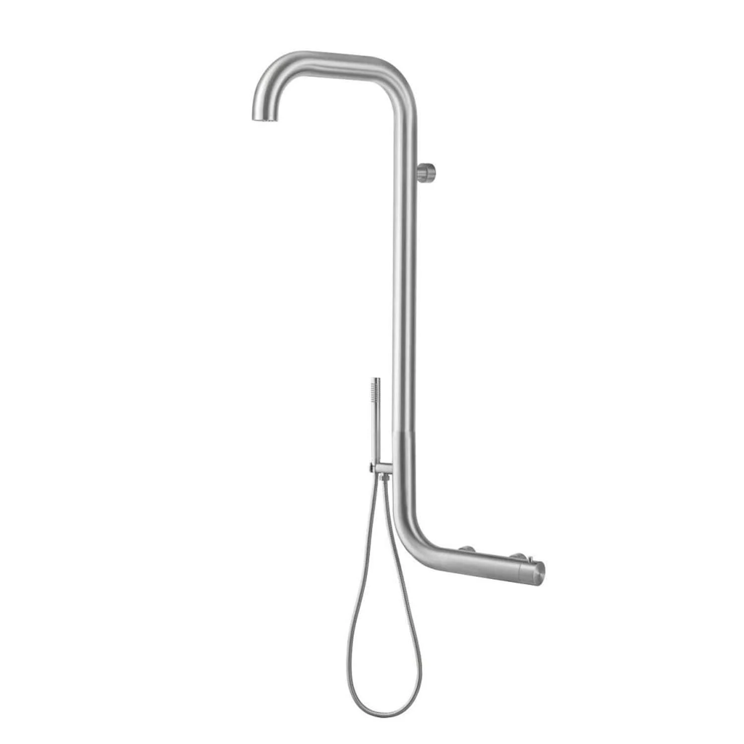 SINED Arborea Doccia Esterna Da Parete In Acciaio 316l Con Ingresso Acqua Calda e Fredda Inox