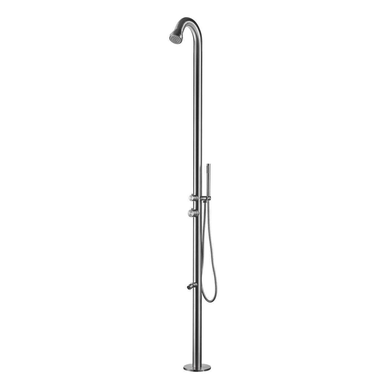 SINED Bosa Doccia Per Piscina In Acciaio 316l Con Doccetta a Mano e Lavapiedi Inox Satinato