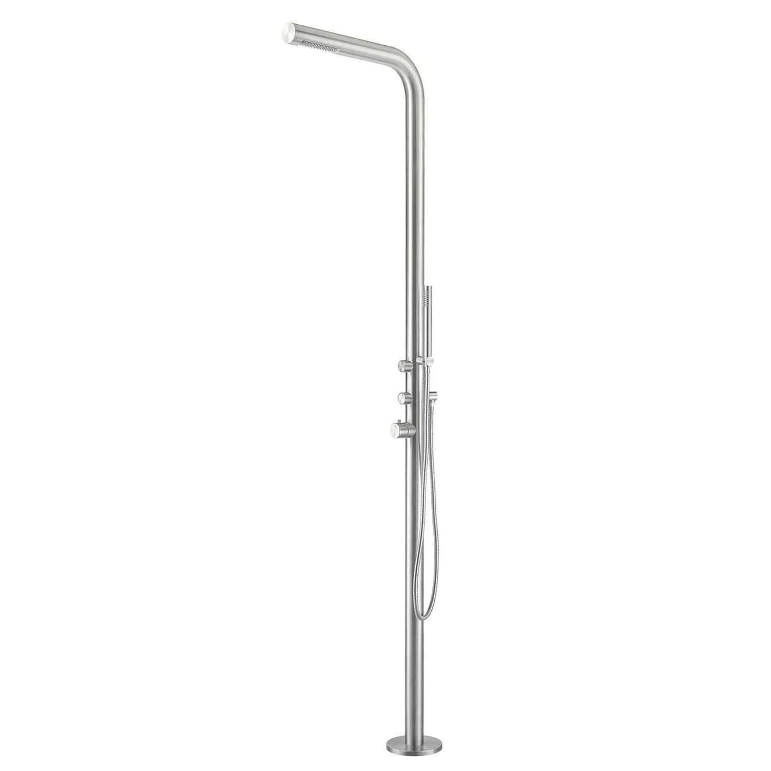 SINED Budoni Doccia Esterna In Acciaio Inox 316l Con Miscelatore e Doccino Inox Satinato