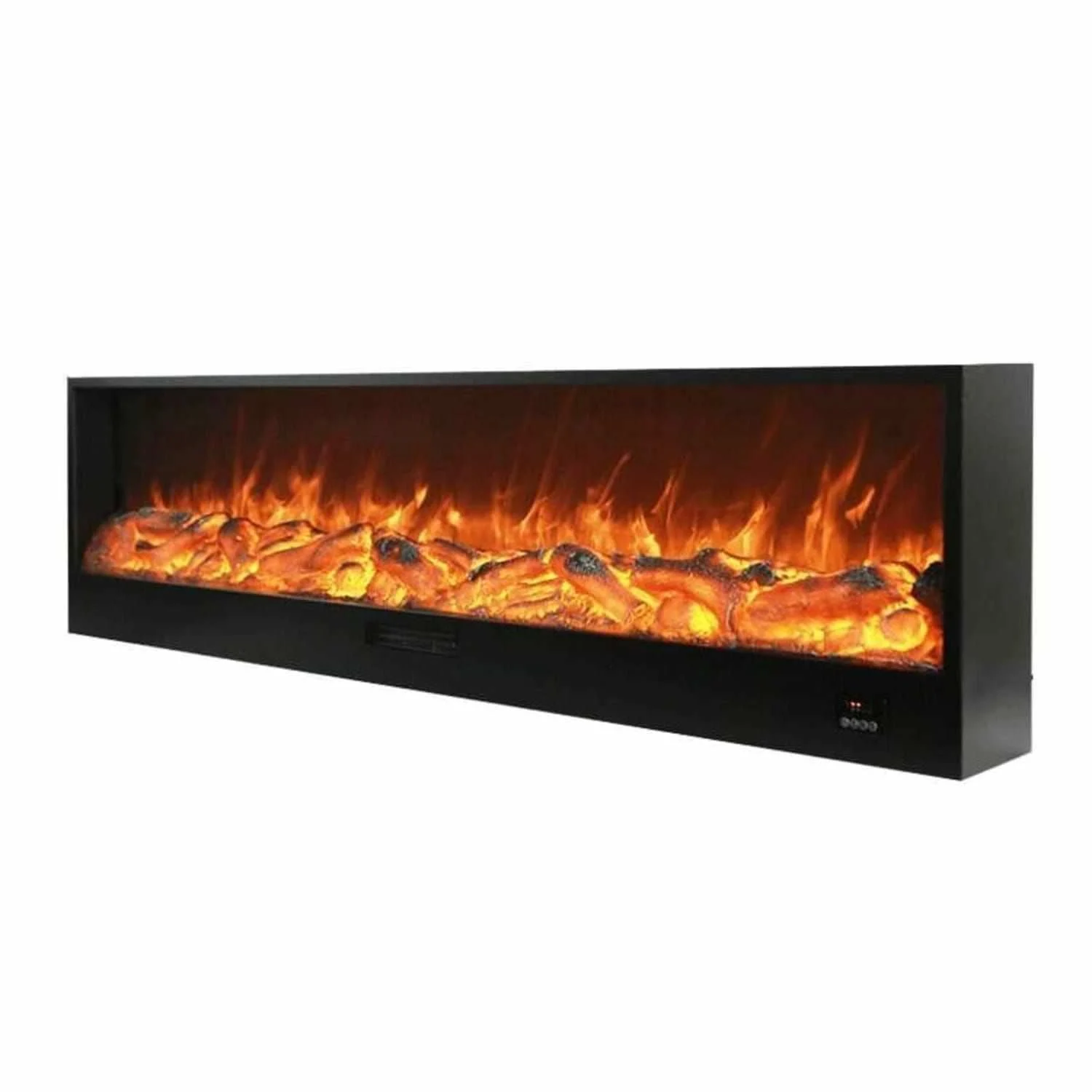 SINED Caminetto Amiata Caminetto Elettrico Da Incasso e Appoggio Da 180 Cm Con Potenza 1500w Nero