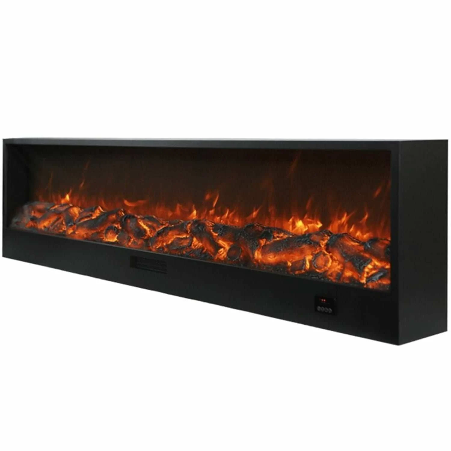 SINED Caminetto Etna Caminetto Elettrico Per Incassare Da 3 Metri Con Potenza 1500w Nero