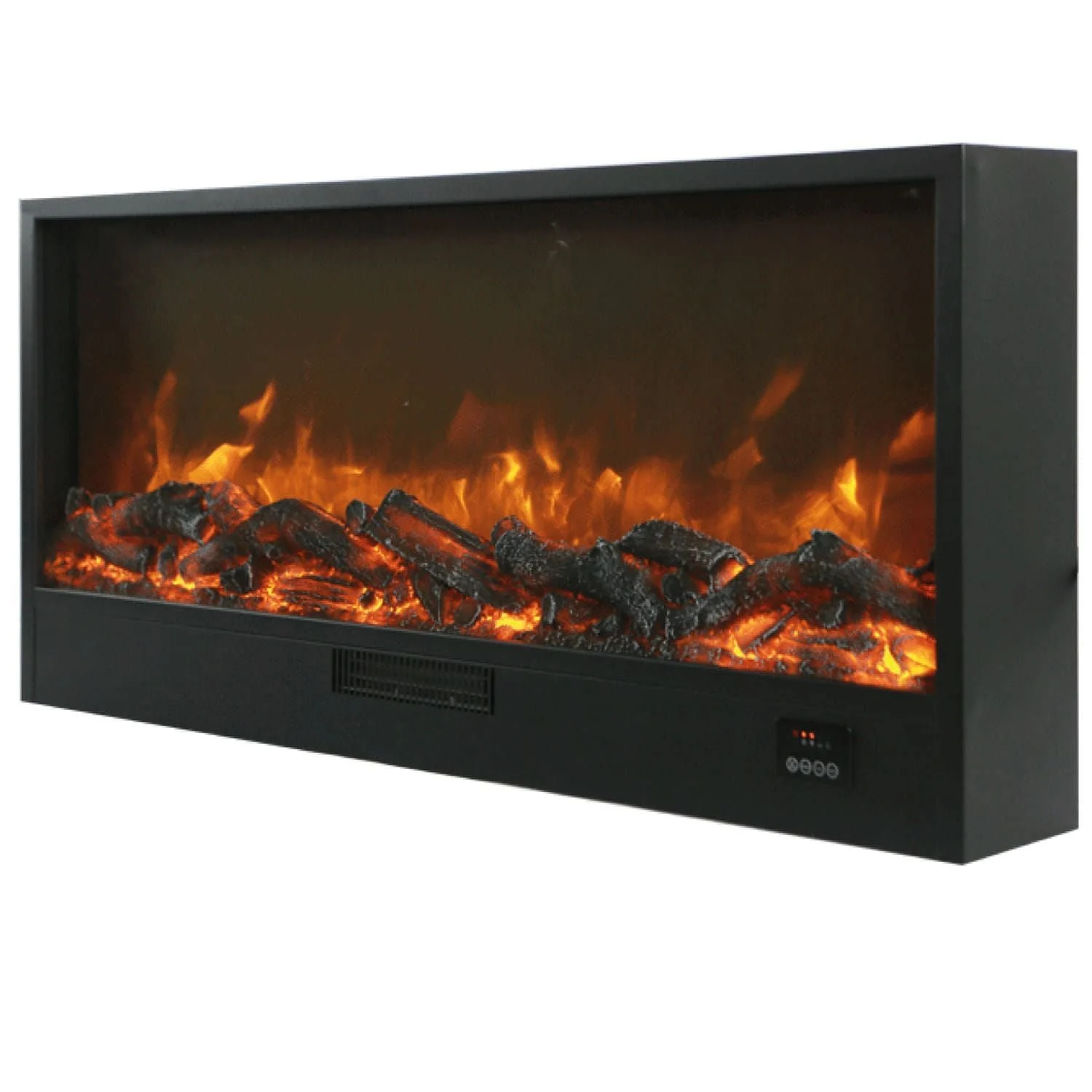SINED Caminetto Ispica Caminetto Elettrico Da Incasso Lungo 108 Cm Da 1500w Nero