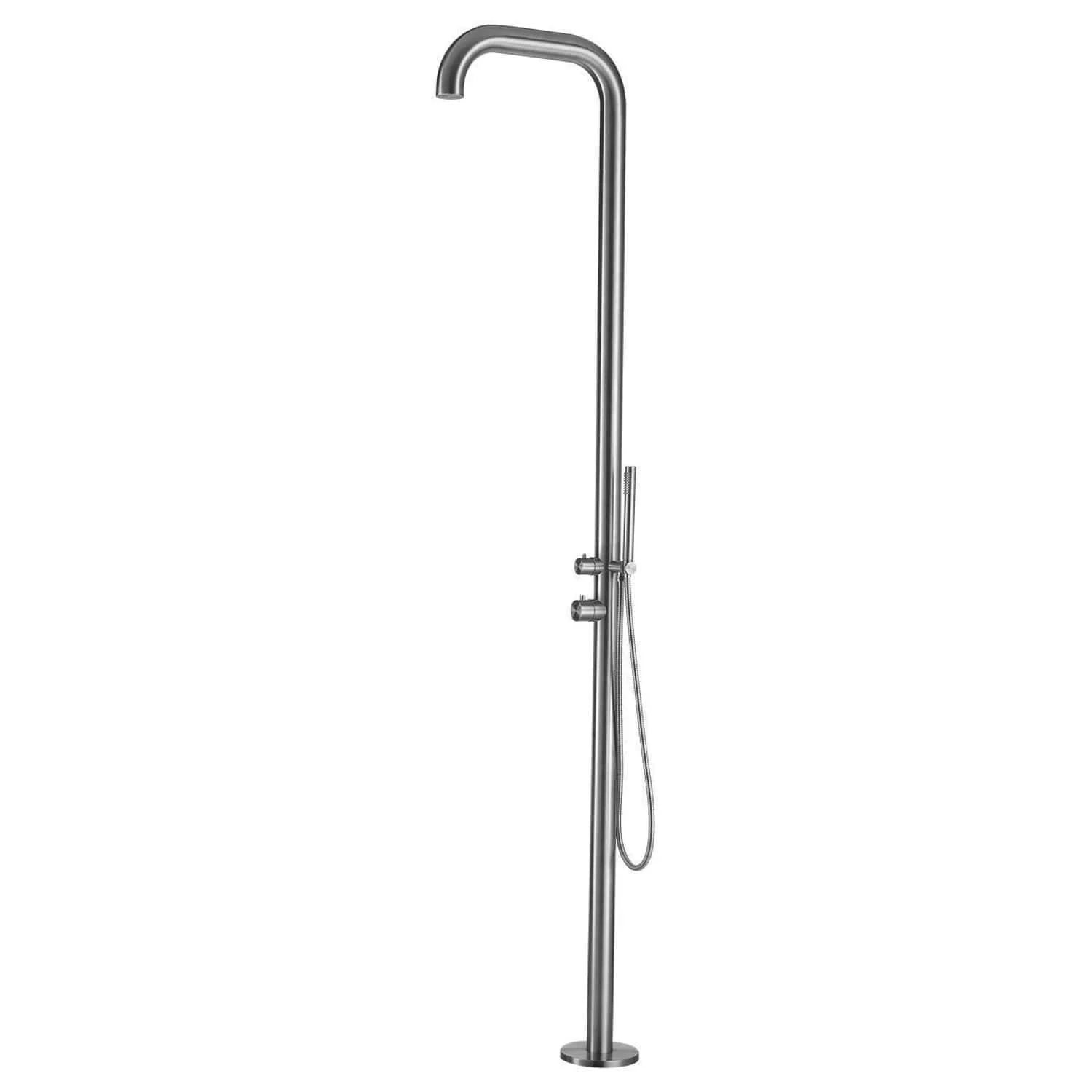 SINED Chia Doccia In Acciaio 316l Con Miscelatore e Doccino h 230 Cm Inox Satinato