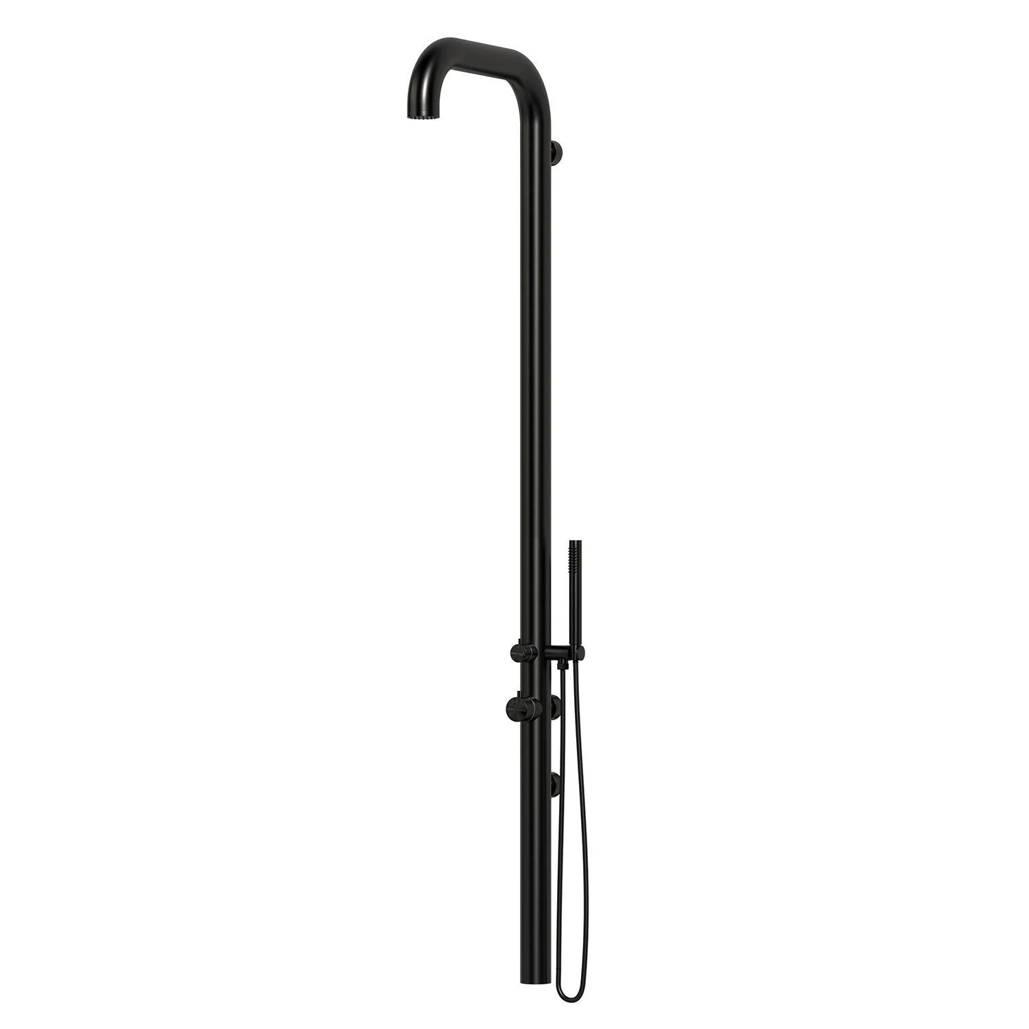 SINED Chia Doccia Per Parete Nera Esterni Ed Interni In Acciaio 316l Soffione e Doccino Mobile Inox