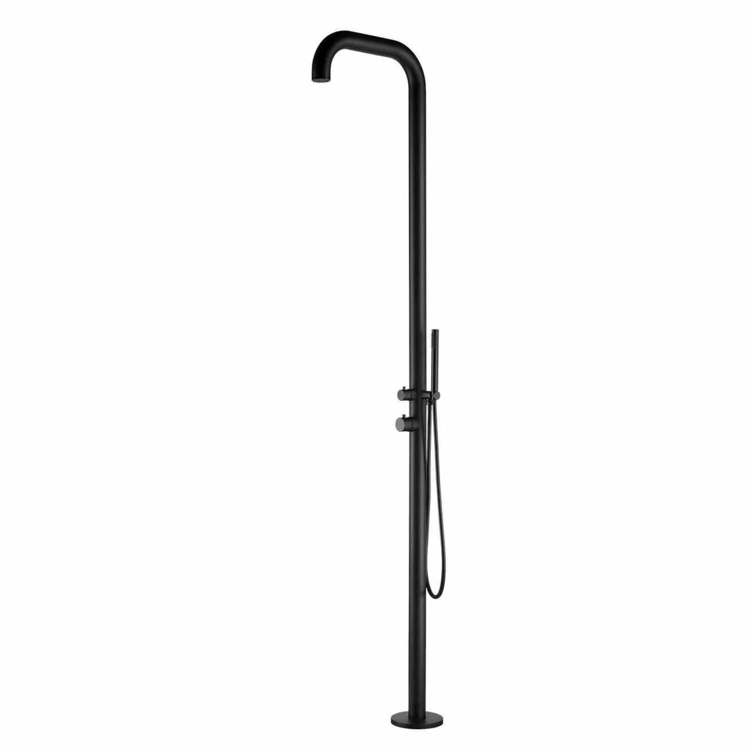 SINED Chia Doccia Per Piscina In Acciaio Inox 316l Con Miscelatore e Doccetta h 230 Cm Nero