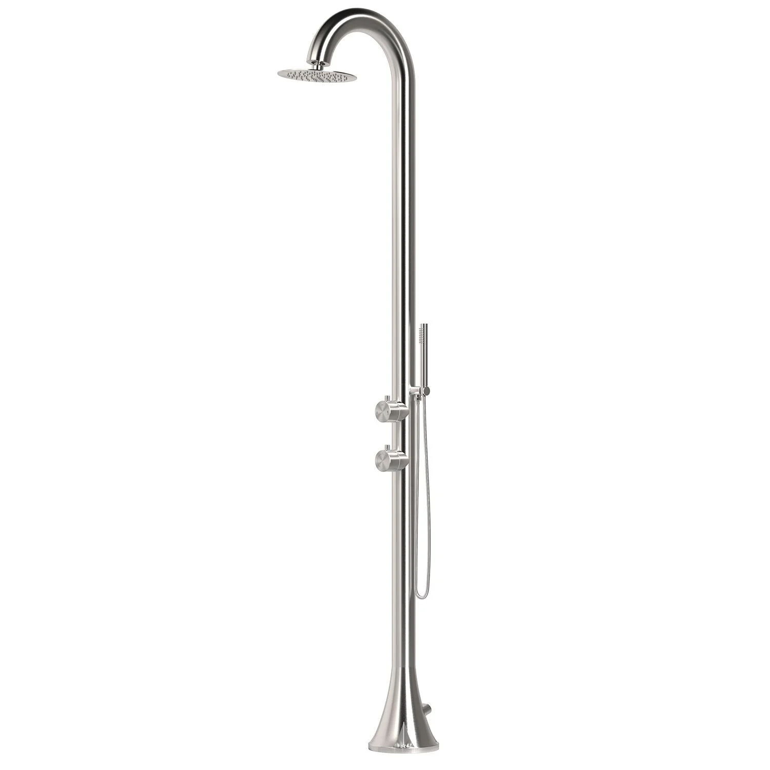 SINED Doccia Luna In Acciaio Inox 316l Acciaio Spazzolato Con Doccino Flessibile Argento