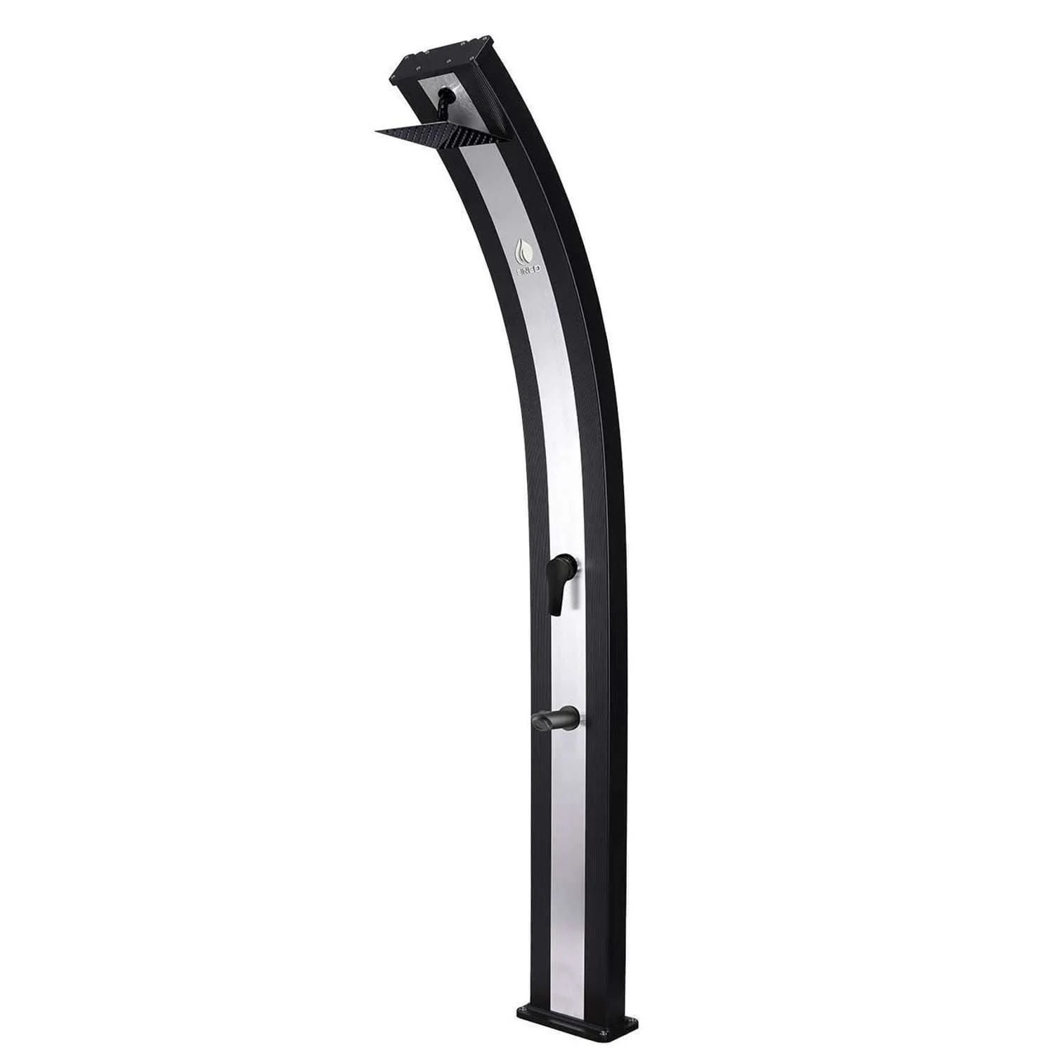 SINED Ella Nera Inox Doccia In Alluminio Solare Da 40 l Nero Fascia Inox