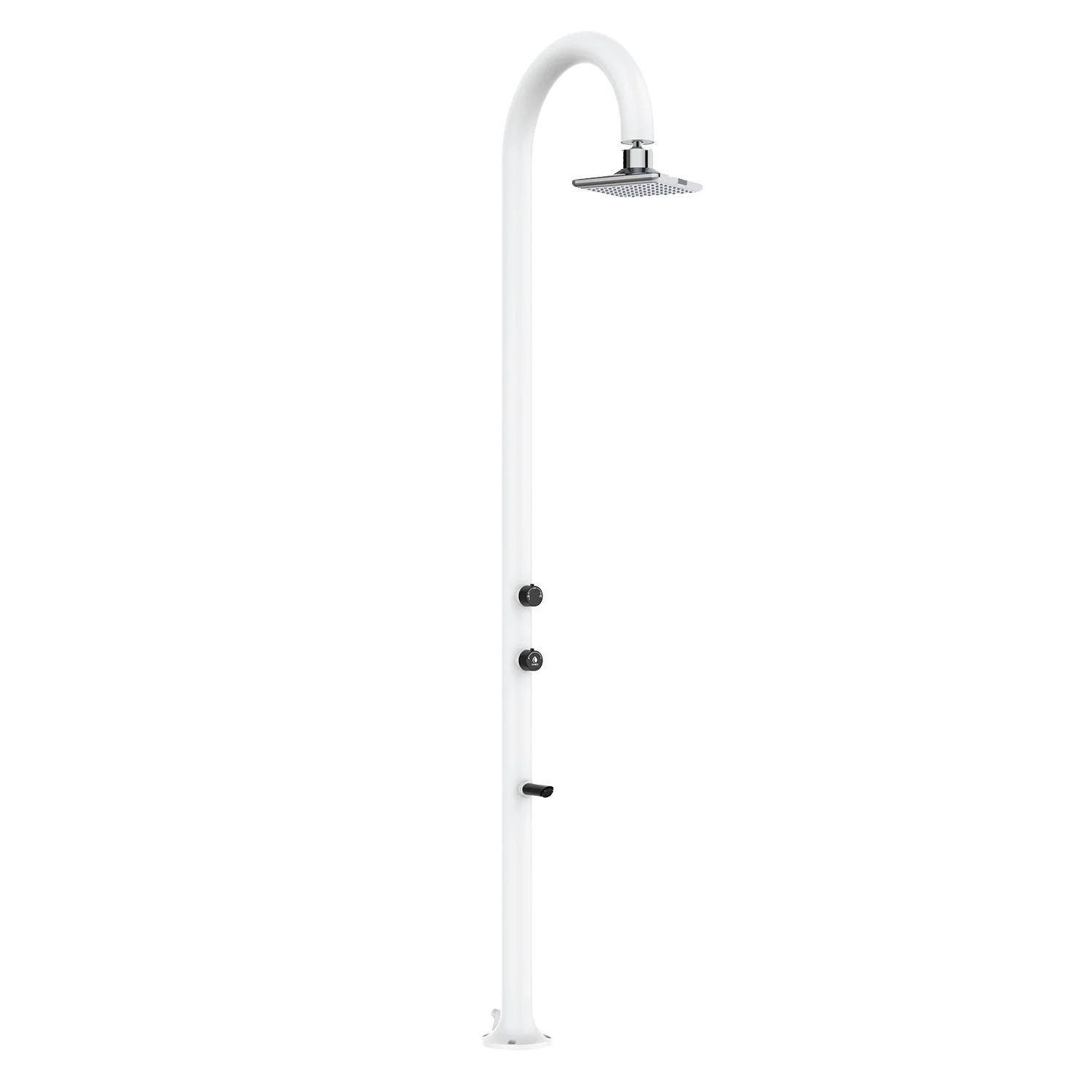 SINED Luna Alu Bianca Led Doccia In Alluminio Doppio Attacco Dacqua Con Soffione Iswitch Led Bianca