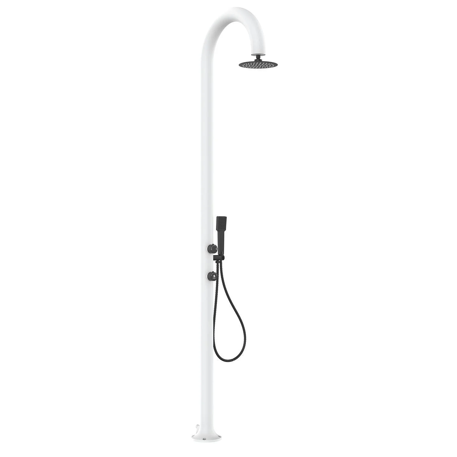SINED Luna Alu D Doccia Alluminio Bianca Soffione Doccino H 223 cm