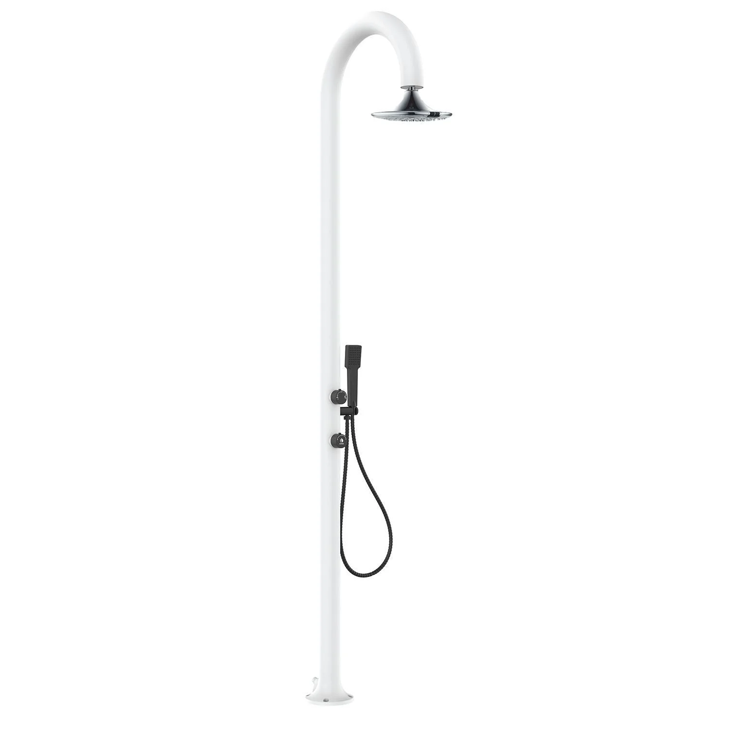 SINED Luna Alu D Sensor Doccia Alluminio Bianca Soffione Tondo H 223 cm