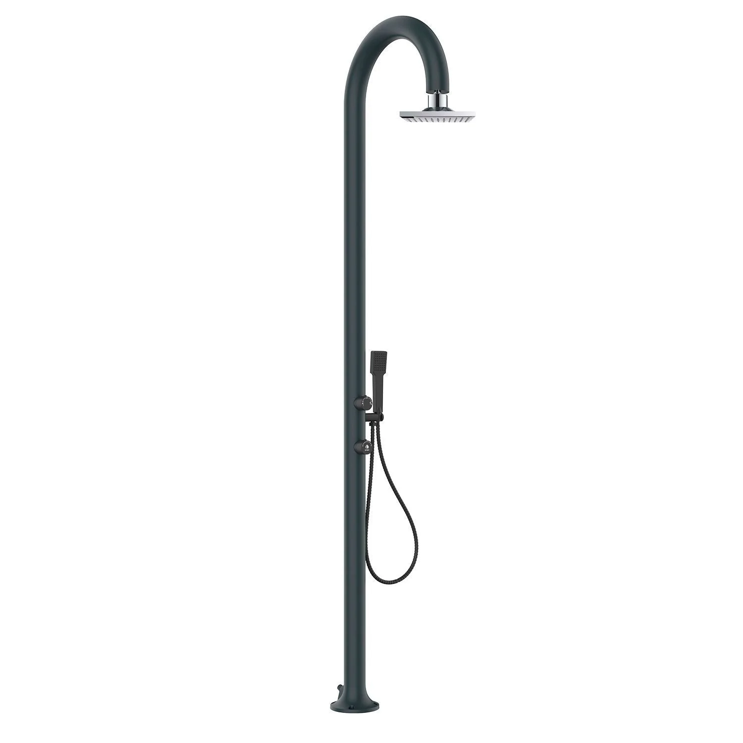 SINED Luna Alu d Geigia Lcd Doccia In Alluminio Con Doppio Attacco Soffione Iswitch Quadrato Grigio