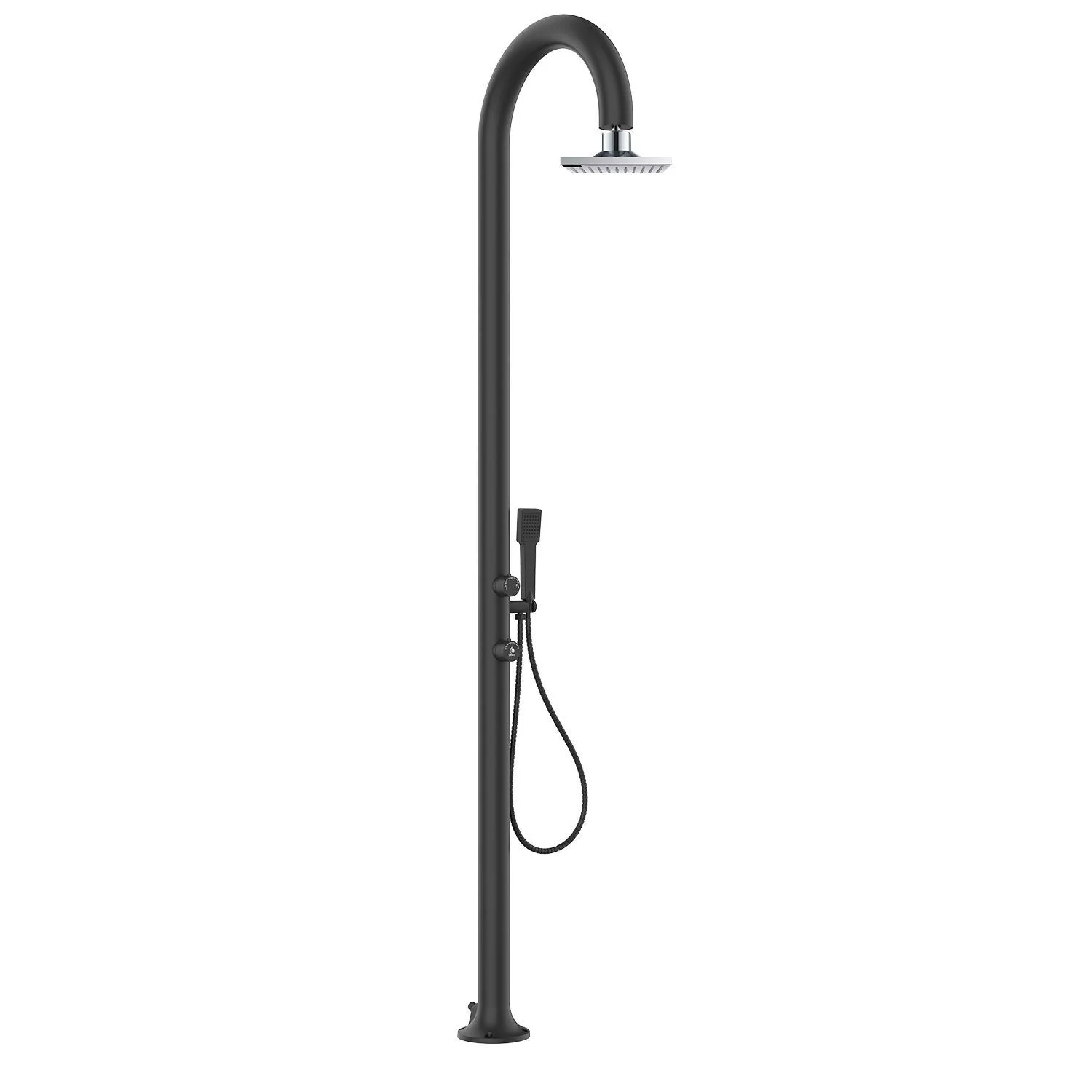 SINED Luna Alu d Nera Lcd Doccia In Alluminio Con Doppio Attacco Soffione Iswitch Quadrato Grigio