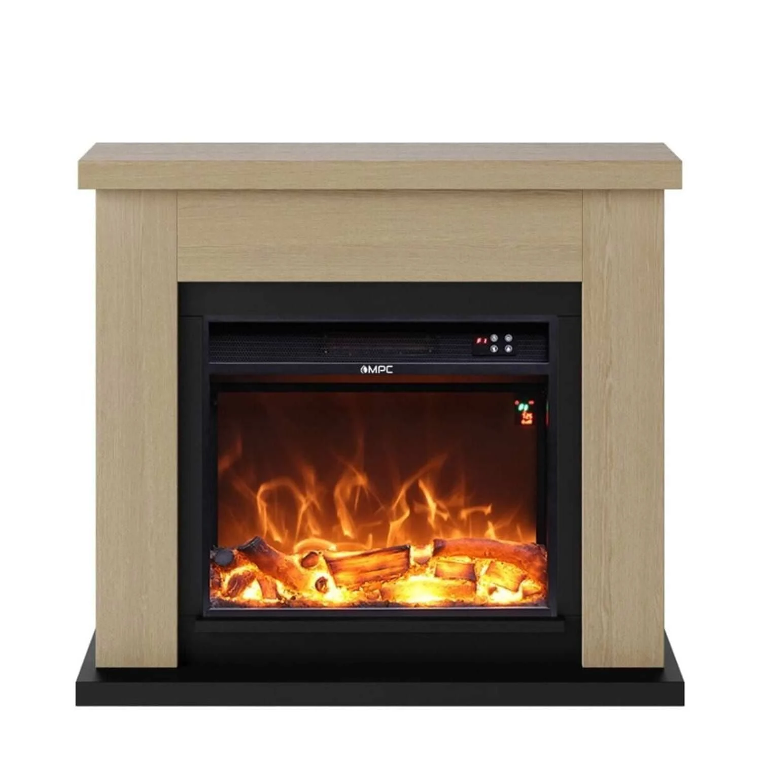 SINED Mpc Camino Asciano Camino Da Terra Con Bruciatore Da 1500w Effetto Fiamma Led Rovere